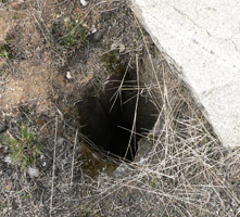 Вентиляционное отверстие, изнутри отделано камнем